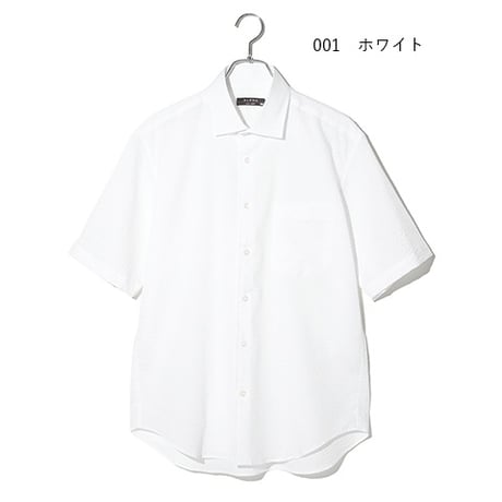 無地リップルシャツ