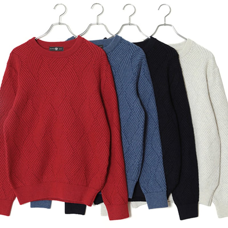 カシミヤ100％メンズ クルーネック「ALPHA」アルファー | ALPHA ONLINE