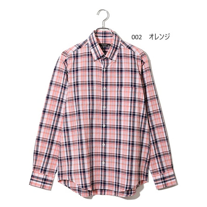 ドビーサッカー生地チェック柄シャツ 「ALPHA」アルファー | ALPHA