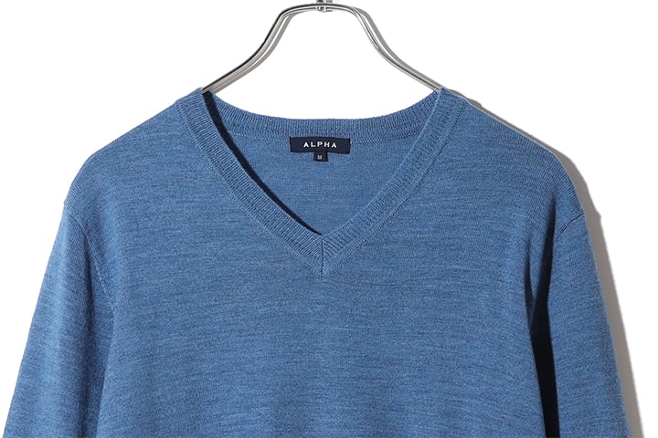 メリノウール メンズ Vネック 「ALPHA」アルファー | ALPHA ONLINE STORE