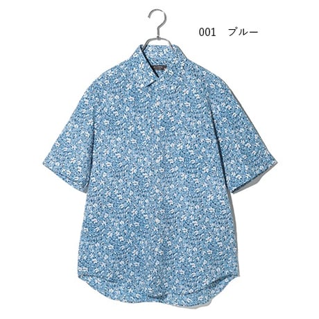 花柄　オリジナルプリントリップルシャツ