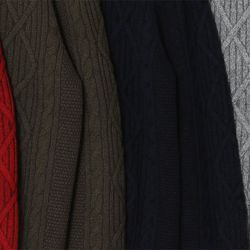 カシミヤ100％メンズ 襟付きカーディガン「ALPHA」アルファー