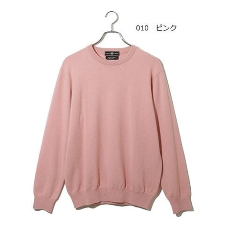 カシミヤクルーネック　LLサイズ　東洋紡糸のカシミヤ糸使用　日本製　「ALPHA」アルファー