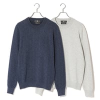 カシミヤ100％メンズ　リンクス編み総柄クルーネック