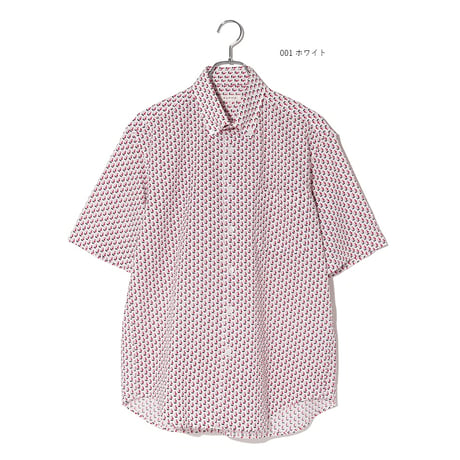 ヨット小紋柄リップルプリントシャツ