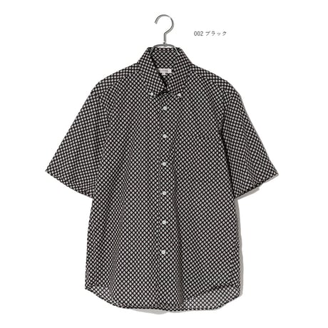 小紋柄ローンプリントシャツ