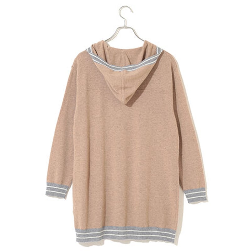 レディースカシミヤ100% フード付きカーディガン 「ALPHA」アルファー