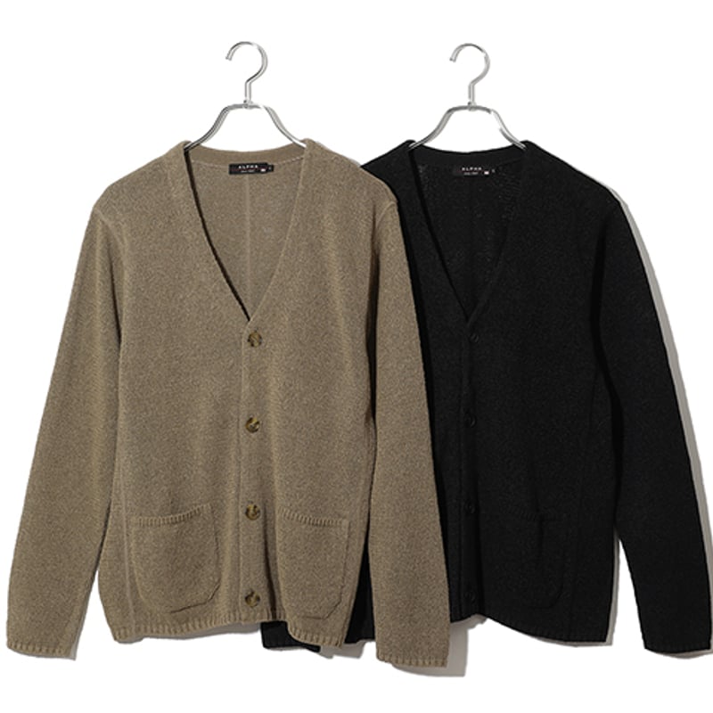 和紙ポリエステル混紡ニット カーディガン | ALPHA ONLINE STORE