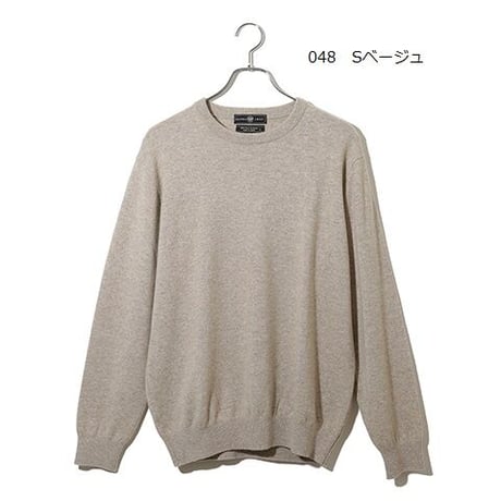 カシミヤクルーネック　LLサイズ　東洋紡糸のカシミヤ糸使用　日本製　「ALPHA」アルファー