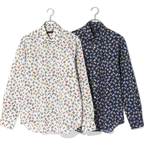 カジュアルシャツ　カセット柄アルファーオリジナルリップル生地使用　メンズ