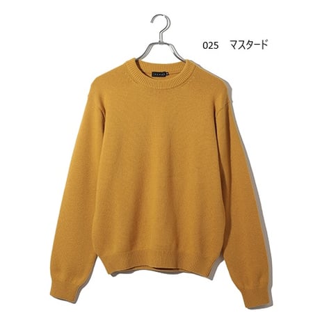 カシミヤ100％メンズ　成型編みクルーネック