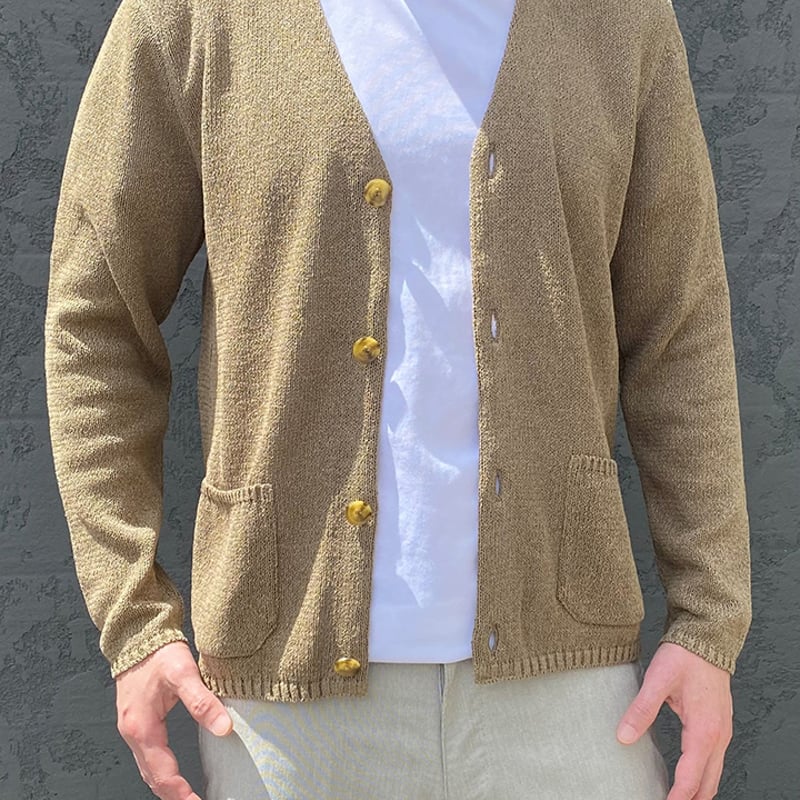 和紙ポリエステル混紡ニット カーディガン 「ALPHA」アルファー