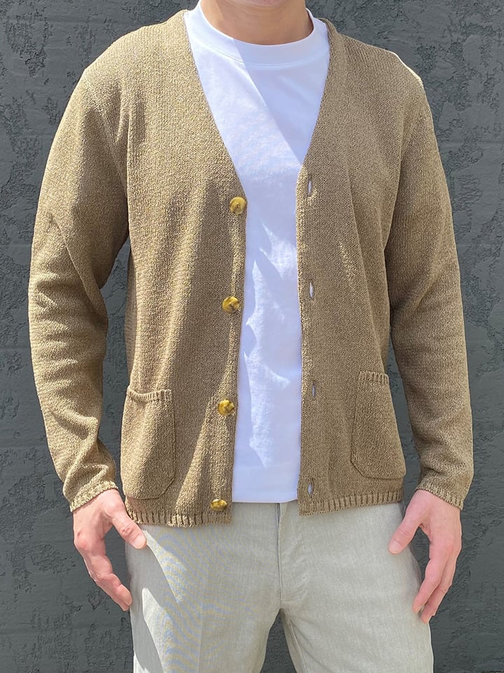 ATON アルパカ和紙 カーディガン ALPACA WASHI OVERSIZED