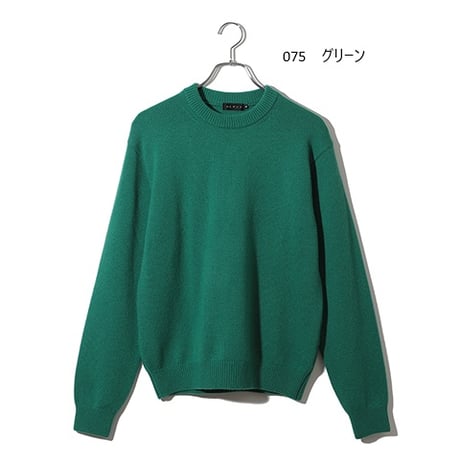 カシミヤ100％メンズ　成型編みクルーネック