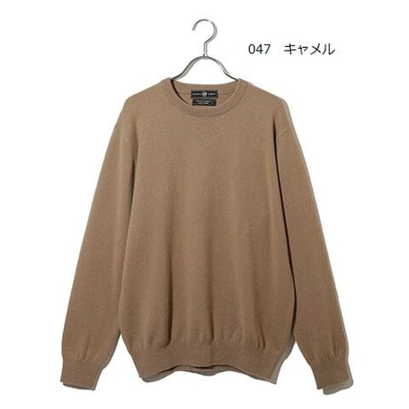 カシミヤクルーネック　LLサイズ　東洋紡糸のカシミヤ糸使用　日本製　「ALPHA」アルファー