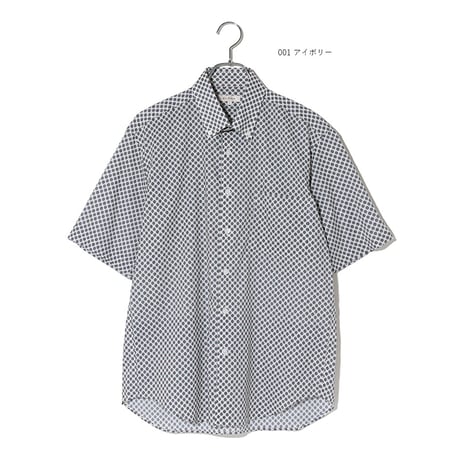 小紋柄ローンプリントシャツ