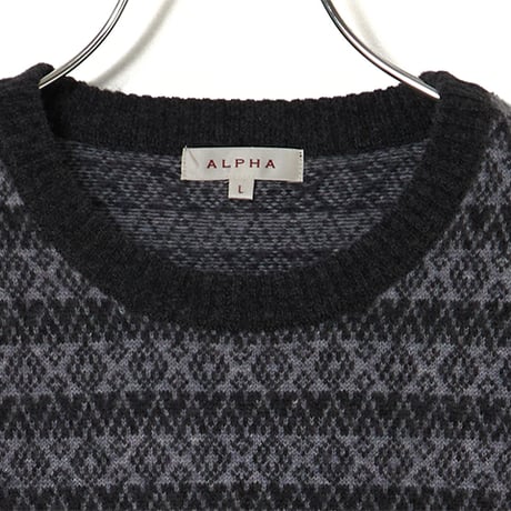 カシミヤ100％メンズクルーネック　「ALPHA」アルファー