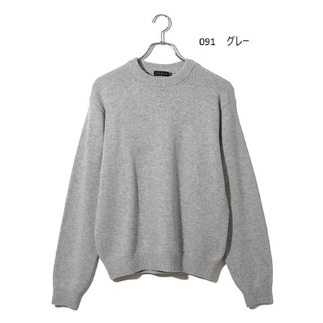 カシミヤ100％メンズ　成型編みクルーネック