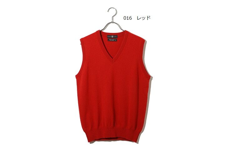カシミヤVベスト M/Lサイズ 東洋紡糸のカシミヤ糸使用 日本製 「ALPHA  