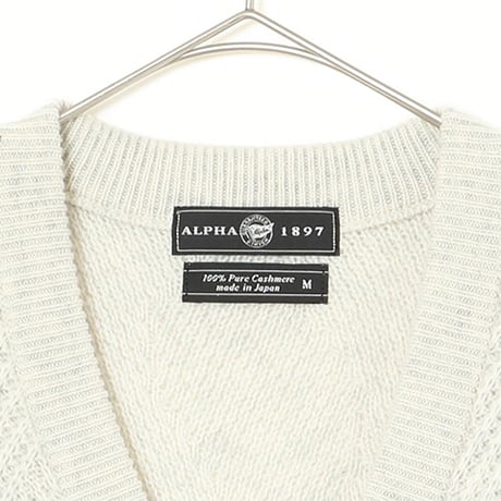 カシミヤ100％メンズ　カーディガン「ALPHA」アルファー