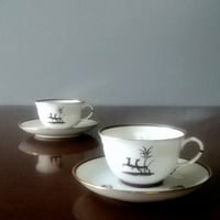 ウィロー パターン シノワズリ装飾 プレート 24cm 2客セット 1910年