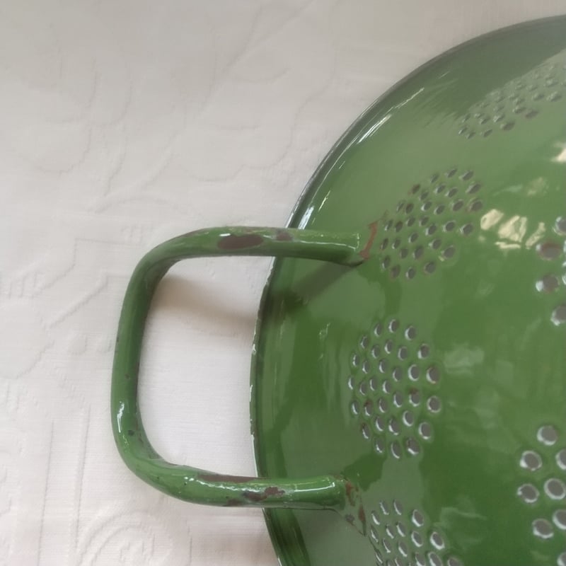 ヨーロッパ アンティーク ホウロウコランダー グリーン | Portobello 2nd