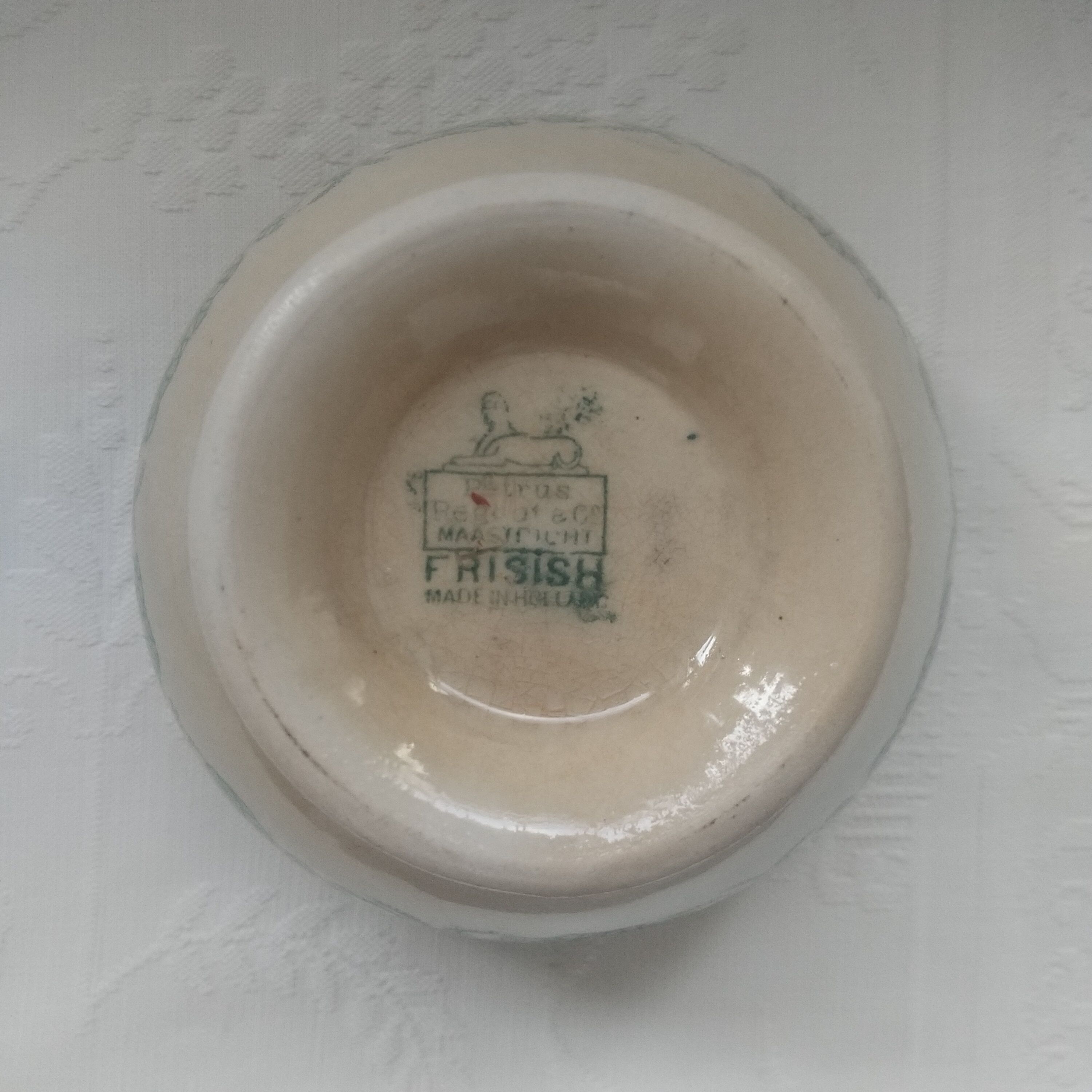 Petrus Regout 花リム オーバル 枯 シャビー オランダアンティーク オランダ アンティーク Petrus Regout & Co. カフェオレボウル