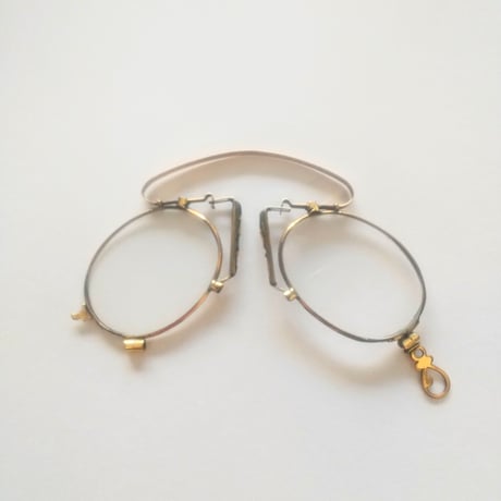 アンティークメガネ 折りたたみ 鼻眼鏡 ケース付 遠近両用丸眼鏡 ポンチ眼鏡 鼻眼鏡 | STORES