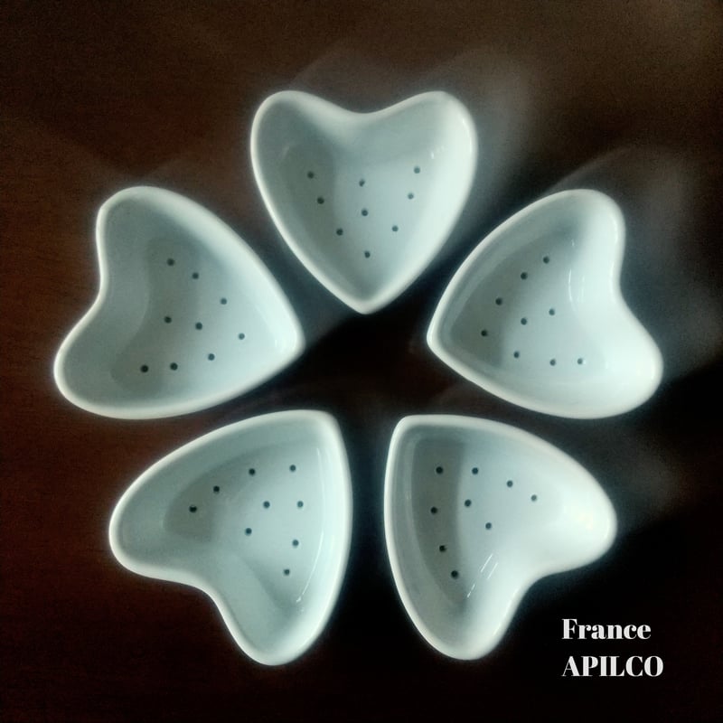 フランス APILCO ハート型容器 クレーム・ダンジュ用 2点セット