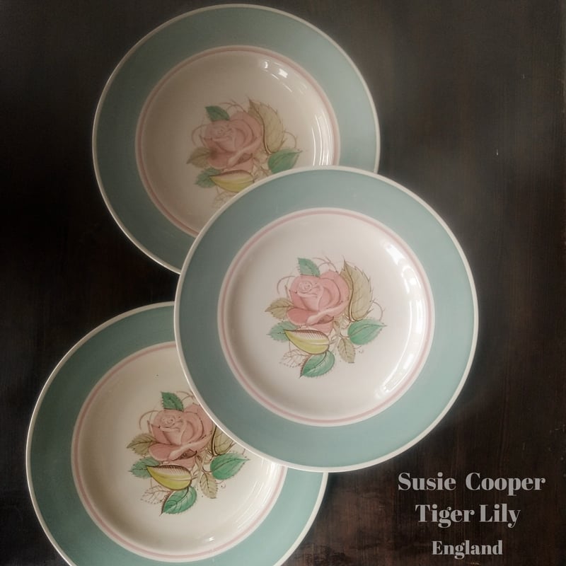 スージークーパー「パトリシアローズ」直径20cmプレート 3枚セット