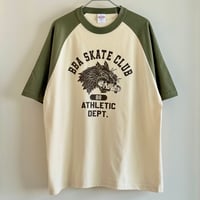 “ネコババ” ラグランTEE  /  ヴィンテージナチュラル×ライトオリーブ