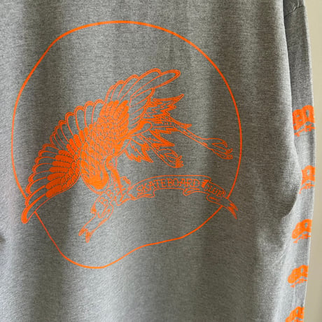 “飛び鶴まる” LONG SLEEVE TEE /　グレー