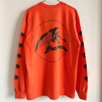 “飛び鶴まる” LONG SLEEVE TEE / オレンジ