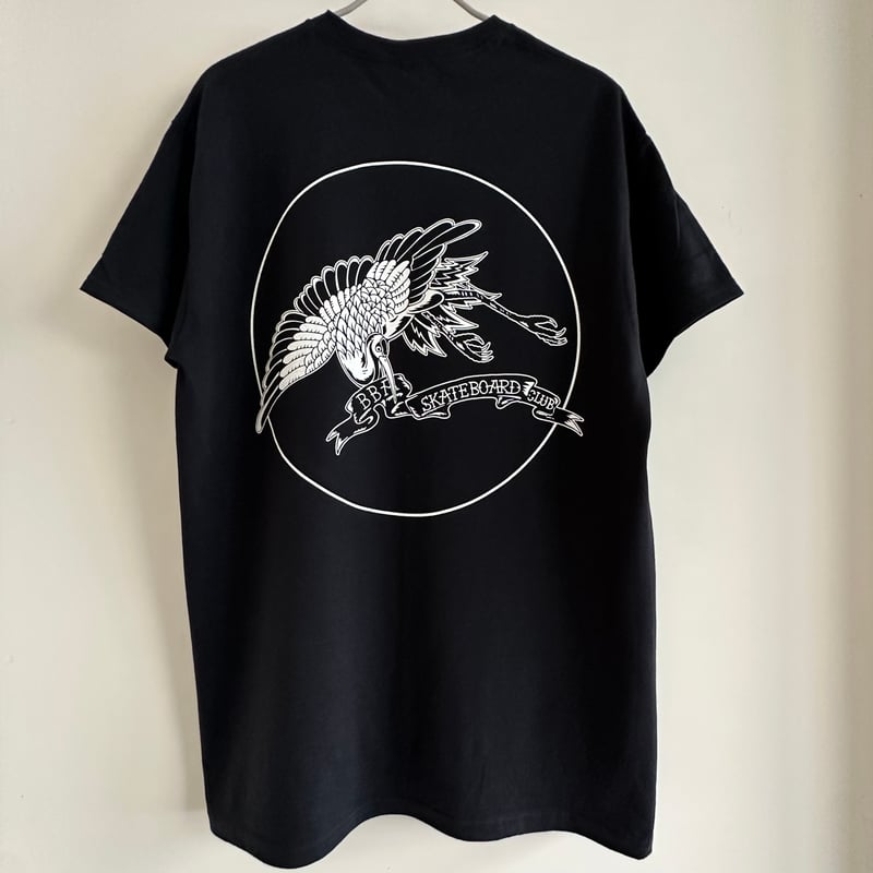 飛び鶴まる” TEE / ブラック | BBA skate club STORE