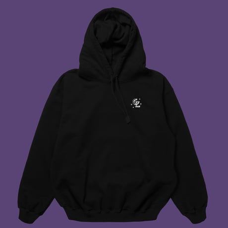 GL | Hoodie Pullover Sweatshirt -Black × White-