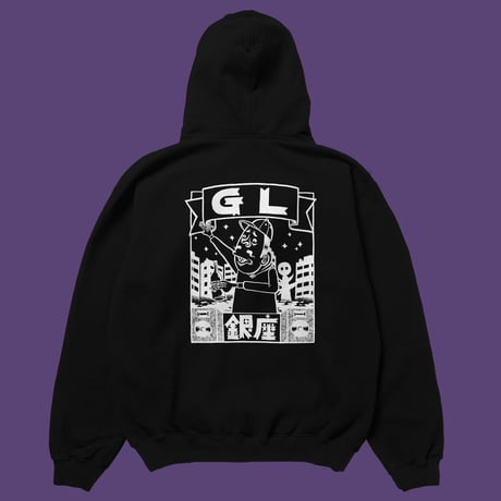 GL | Hoodie Pullover Sweatshirt -Black × White-