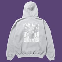 GL | Hoodie Pullover Sweatshirt -Grey × White-