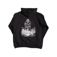 GL | Hooded Pullover Sweatshirt -Black × White-