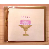 グリーティングスカード（デコレーションケーキ／ピンク）