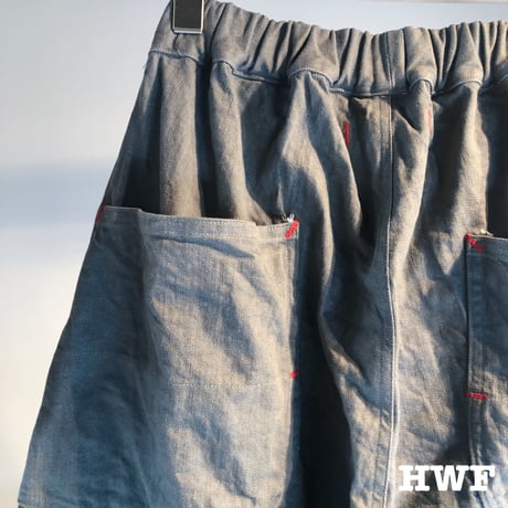 ストレッチカラーデニムテーパードパンツ (right khaki)