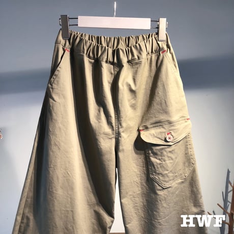 cottonストレッチチノクロスワイドパンツ (tan)