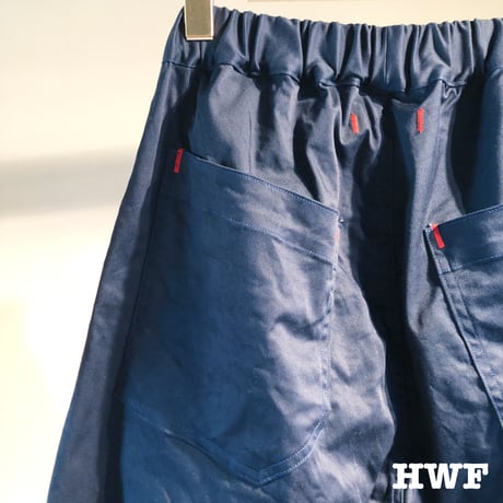 cottonストレッチチノクロスワイドパンツ (navy)