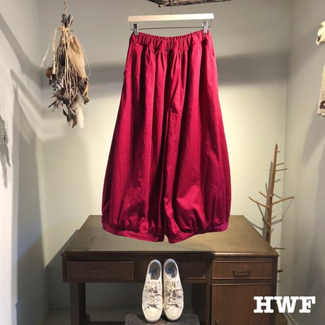 cottonストレッチツイルバルーンパンツ (burgundy)