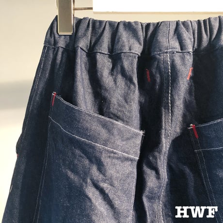 12ozストレッチデニム5ポケットリラックスパンツ (indigo)