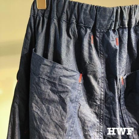 6ozライト denimタックパンツ (denim)