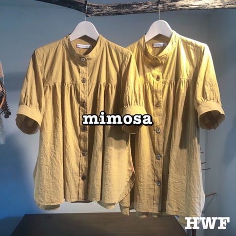 organic cottonジョーゼットS/Sギャザーシャツ (mango) (mimosa) (mimosa)