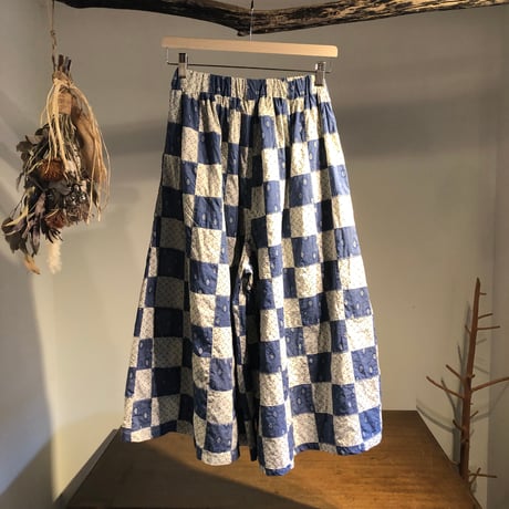 cottonパッチワークワイドスカンツ (kinari)