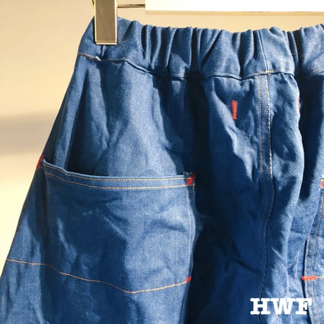 藍染cottonストレッチdenimテーパードパンツ (indigo) (used blue)
