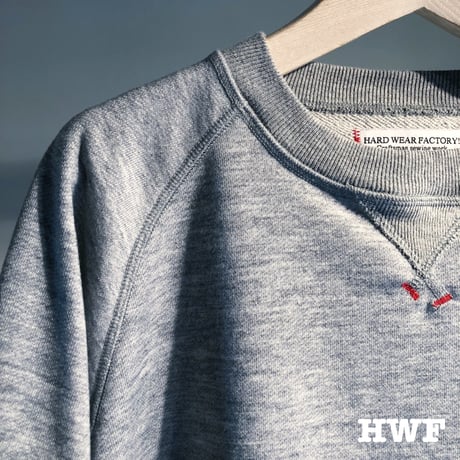 cottonスゥエット6分袖オーバーサイズクルー (heather gray)