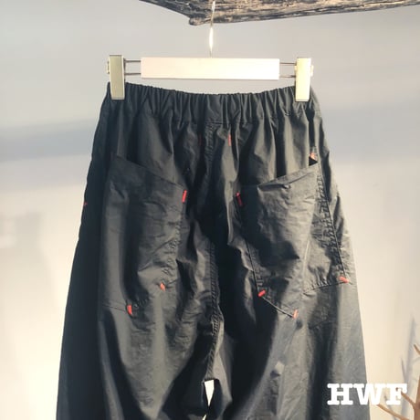 ライトcottonタイプライタークロスタックテーパードパンツ (black)